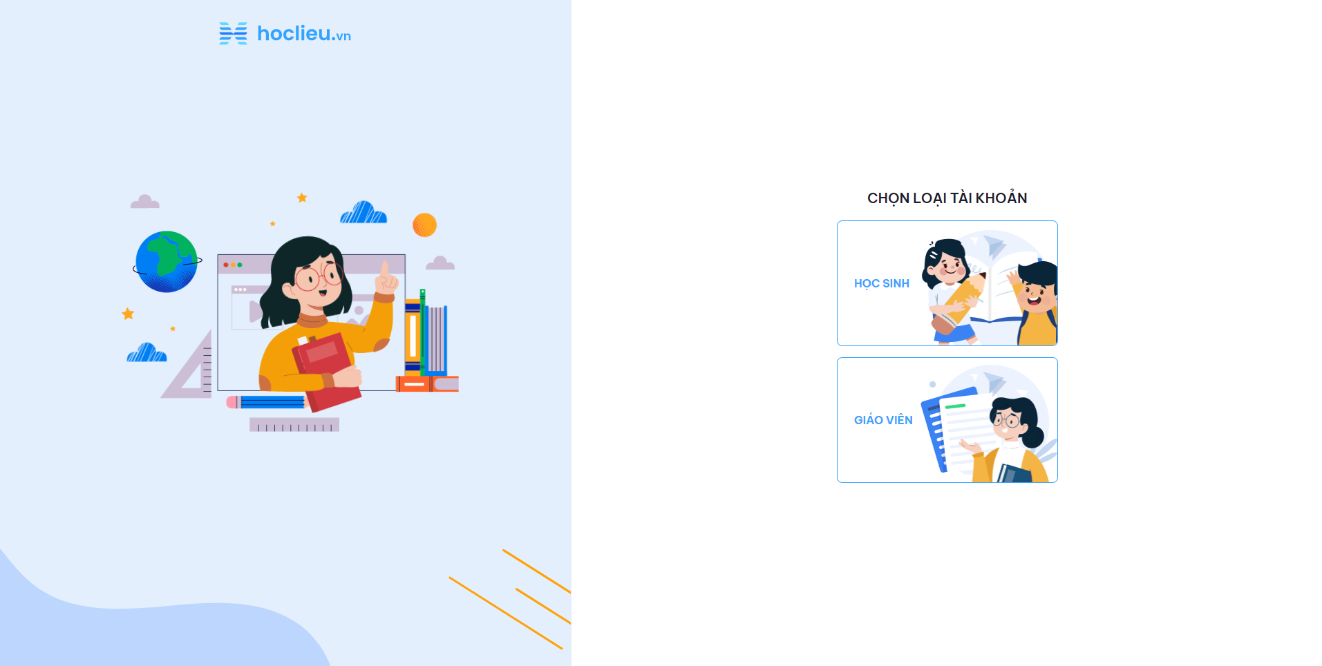 Hình 2. Màn hình chọn loại tài khoản